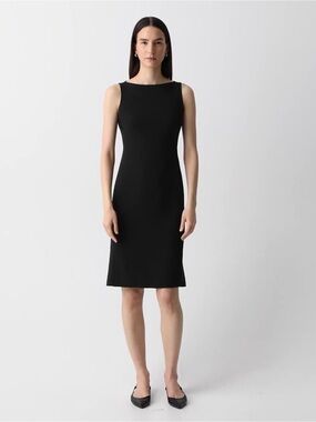 Theory Black Sleeveless Midi Sheath Dress